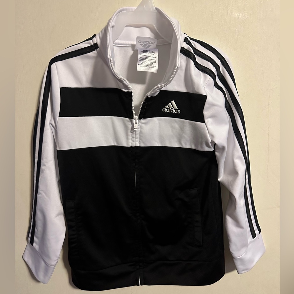 Adidas boys size 6 track zip up jacket activewear